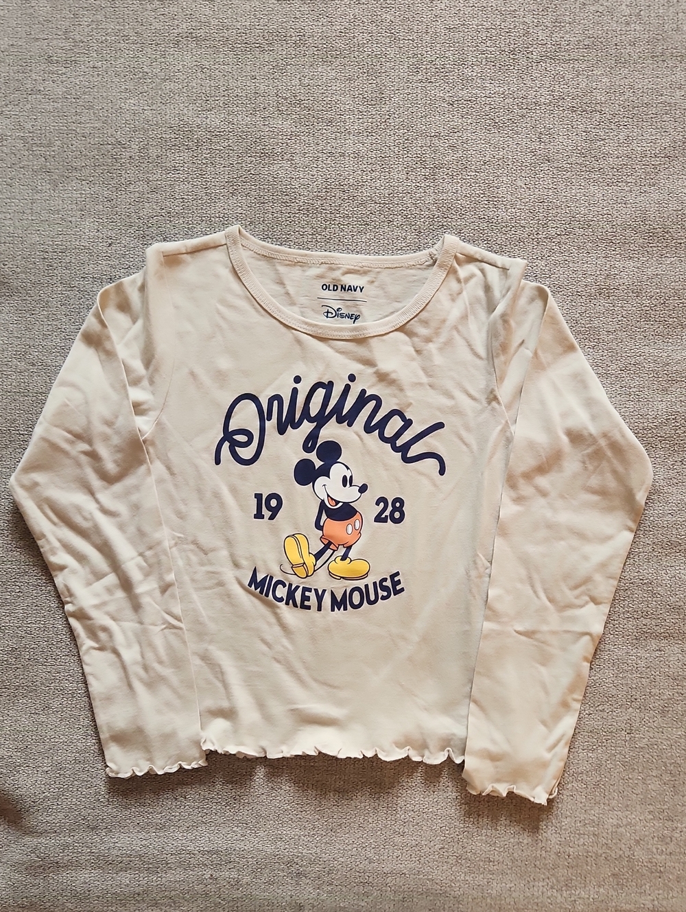 Original Mickey Mouse 1928 Girls Size Medium Ruffled Hem L/S Shirt